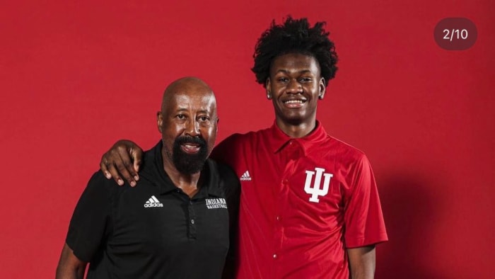 Tyler Betsey pictured with Indiana coach Mike Woodson during his official visit to Bloomington in June.